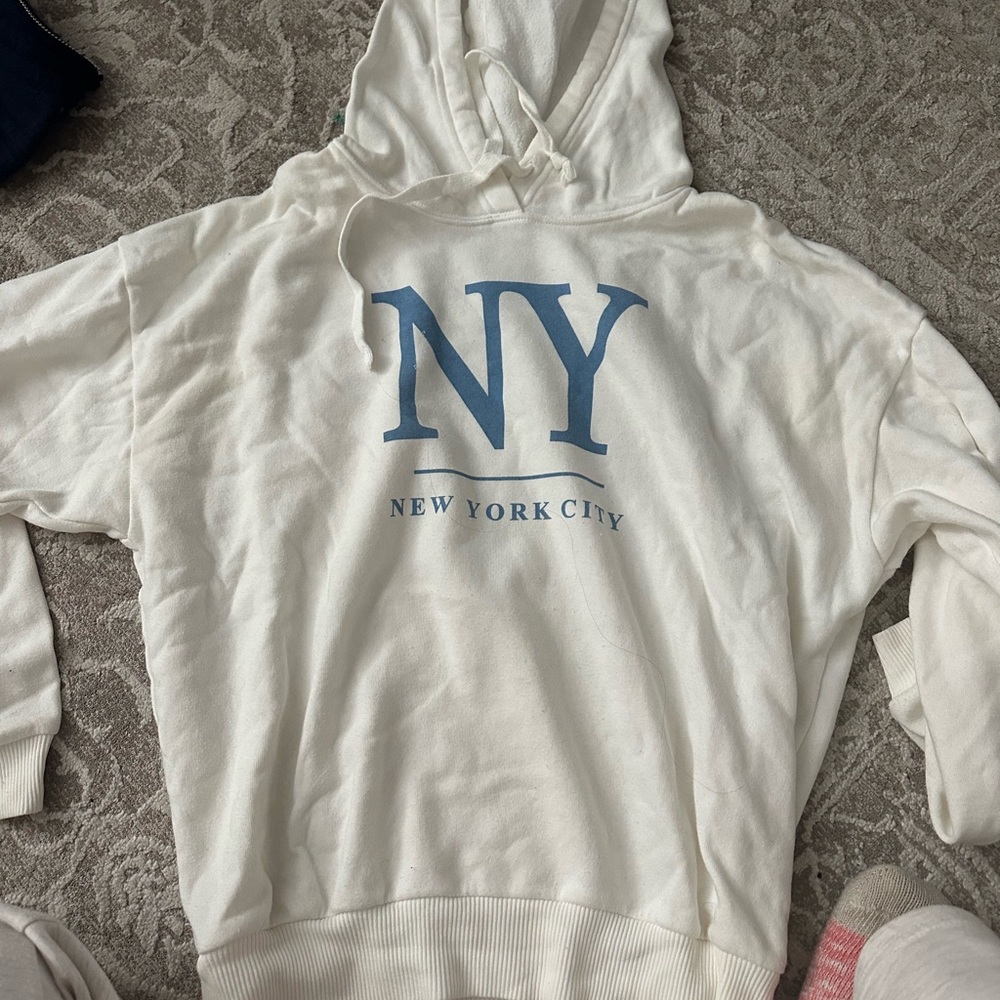 American Eagle Outfitters Cream Hoodie